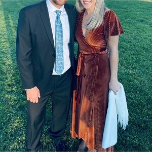 Baltic Born Andi Ribbed Velvet Wrap Dress